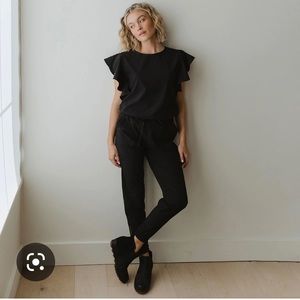 Albion Fit black 9 to 5 jumpsuit XS petite NWT